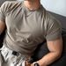 Textured Summer Short Sleeved Men's Ice Silk Cool Sports Running Training Quick Drying Solid Color T Shirt Round Neck Breathable_viptrois.com