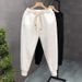 Men's Clothing Autumn sports sweatpants trend waffle loose nine-point cuff casual pants_viptrois.com