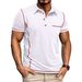 Men's Clothing Summer Men's Short Sleeved Lapel Solid Color Casual Men's Polo Shirt_viptrois.com