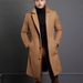 Men's Medium And Long Autumn And Winter Woolen Coat, Warm Youth Coat_viptrois.com
