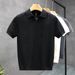 Men's Textured Knit Polo Shirt – Short Sleeve Casual Top With Contrast Collar (M-3XL, White/Black/Grey/Brown, Slim & Relaxed Fit)_viptrois.com