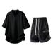 Men's Trendy Half Zip T-Shirt Short Sleeved Casual Tie Dye Loose Fit plus Size Summer Workwear Sportswear Set_viptrois.com