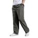 Men's Clothing Men's Casual Cargo Pants - Lightweight Cotton Relaxed Fit Straight Leg Elastic Waistband Work Pants For Big & Tall (Black, Army Green)_viptrois.com
