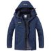 Men's Winter Thermal Jacket With Fleece Lining, Thickened Cotton Coat For Outdoor Cold Weather Protection, Windproof Warm Parka For Travel Wear_viptrois.com