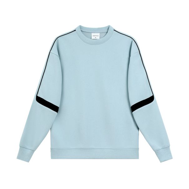 Men's Heavyweight 380g Cotton Drop Shoulder Sweatshirt - Oversized College Style Color Block Pullover Hoodie (Unisex, Multiple Colors)_viptrois.com