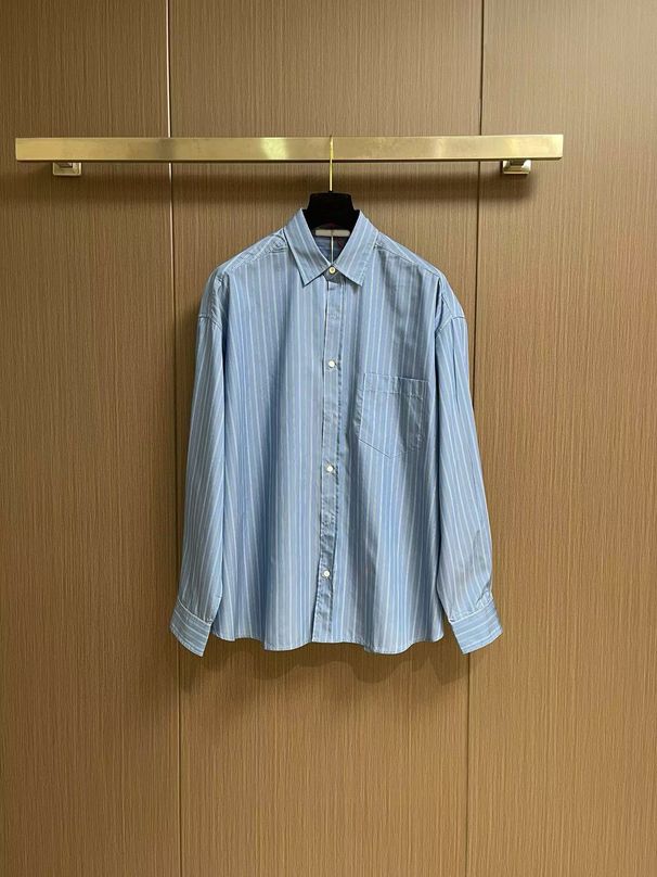 25 New Products 1996 Logo Men's AC Three-Color Soft Light Tencel Cotton Rhythm Woven Striped Shirt High Fashion_viptrois.com