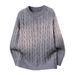 Men's Oversized Knit Sweater - Loose Fit Casual Pullover With Jacquard Pattern (Crewneck, Long Sleeve) In Beige, Gray, Black, Red, Green (M-4xl)_viptrois.com