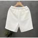 Men's Clothing White Jacquard Shorts Thin Casual Shorts Ethnic Straight Pants_viptrois.com