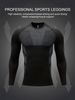 Men's Quick-Dry Long Sleeve Workout Shirt – Breathable Polyester-Spandex Blend For Running & Gym (Black/White, XS-XXL EU/US Sizing)_viptrois.com