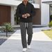 Men's Waffle-Knit Half-Zip Pullover Hoodie & Jogger Set – Relaxed Fit Casual Lounge Wear (Breathable & Lightweight)_viptrois.com
