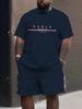 Men's Casual Beach Suit T-Shirt And Shorts Set European American Style Summer Paris Tower 3D Digital Print_viptrois.com