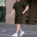 Men's Clothing Summer Multi Pocket Workwear Short Sleeved T Shirt Shorts Casual Suit_viptrois.com