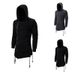 "Men's Dark Zip-Up Hoodie With Kangaroo Pocket - Oversized Fit Cotton Blend Streetwear For Casual Wear (Black, Dark Grey)"_viptrois.com