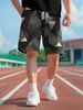 Unbeatable Quality Trdy Brand Fitness, Running, Sports, Basketball Shorts, Creative Fragmts, Geometric Prints, Five Quarter Pants For_viptrois.com