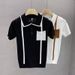 Men's Clothing Lapel Short Sleeved Polo Shirt Men's Trendy Summer T Shirt Slim Trend 2024 New All Match T Shirt Top_viptrois.com