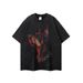 American Oversize Doberman Print Washed Vintage Short T-Shirt Unisex Hip Hop Trendy Brand Half Sleeve Tee_viptrois.com