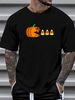 Funny Halloween Pumpkin Eating Candy Corn Gamer Men T-Shirt Unisex Versatile Graphic Women Print Round Neck Short Sleeve Comfortable Fashion Stylish Women Top Graphic Tees Soft Casual Stretched Summer Slightly Breathable Designer Clothes_viptrois.com