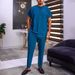 Men's Clothing African Ethnic Style Pure Color Simple Leisure Home Travel Suit_viptrois.com