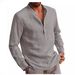Men's Clothing Men's Long Sleeve V Neck Casual Beach Shirt Men's Clothing_viptrois.com