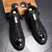 European Warm Series Fashion Short High-top Sneakers Single British Style Height-increasing Martin Boots Hairstylist Leather Sequin Men's_viptrois.com