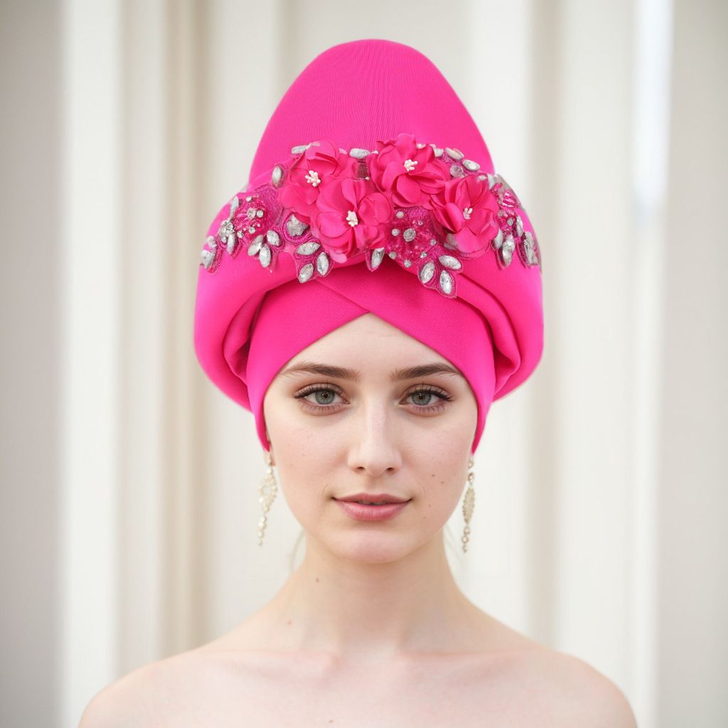 New Style Space Layer Heavy Duty Flower African Hat_viptrois.com