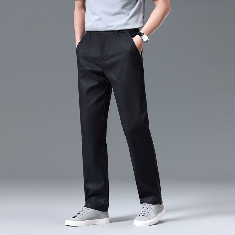 Men's Lightweight Summer Dress Pants – Ultra-Breathable Tencel Fabric, Straight Fit Business Casual Trousers With Stretch & Quick-Dry Comfort_viptrois.com