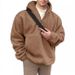 2025 Cross-Border New European And American Men's Loose Casual Zipper Hooded Flannel Printed Sweatshirt For Men_viptrois.com