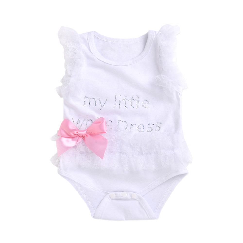 Kids' Clothing Ins Popular Girl Baby Newborn Black Lace Skirt Romper Cute Girl Letter Angel Crawling Clothes Jumpsuit_viptrois.com