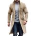 Multi Color And Multi Size New Coat Men's Woolen Mid Length Windbreaker Jacket_viptrois.com