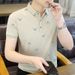 Summer New Men's Lead Short-sleeved T-shirt New Youth High-end Summer Lapel Polo Shirt With Collar Top Trendy_viptrois.com