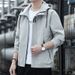 Men's Military Style Work Jacket – Slim-Fit Stand Collar Zip-Up Casual Coat With Utility Pockets (Regular & Fleece-Lined Options)_viptrois.com