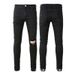 Men's Clothing Trendy Brand American Ripped Jeans Men's Slim Casual Versatile Pants High Street Trend Boys' Skinny Pants 8586_viptrois.com