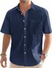 Men's Clothing Men's Short Sleeved Shirt New Cotton And Linen Lapel Shirt Casual Button Summer Thin Shirt Men's Short Lining_viptrois.com