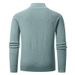 Men's Ribbed Knit Sweater – Semi-Zip Stand Collar Pullover (Thickened Polyester Blend, Slim Fit, Winter Streetwear Essential)_viptrois.com