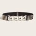 Waist Belt Elastic Durable Super Comfortable Easy to Match Fitted Lightweight Exquisite Leather Women Belt for Daily Wear-Silver_viptrois.com