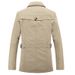 Men's Lightweight Cotton Jacket - Stylish Casual Windbreaker With Wrinkle-Resistant Design For All Seasons (Black, Khaki, Navy, Army Green)"_viptrois.com