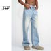 Spot EF JEANS | 2023 New Korean Version Of Loose Casual Trousers Trendy Whitening Design Mid-waist Jeans_viptrois.com