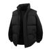 Men's Box-Cut Quilted Vest – Lightweight Winter Puffer Gilet With Stand Collar (S-5XL, Black/Navy/Beige)_viptrois.com
