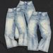 Vintage Washed Denim Jeans Heavyweight Relaxed Straight Fit Classic A-Line Silhouette Cleanfit Unisex_viptrois.com