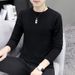 Spring And Inner Wear Youth Trend Slim Fit Knitted Thin Base Shirt Men's Sweater Autumn Top_viptrois.com