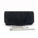 Ladies' Shiny Pleated Handbag Dinner Bag Shoulder Crossed Chain Handbag Suitable for Weddings Dinners Dates Shopping_viptrois.com