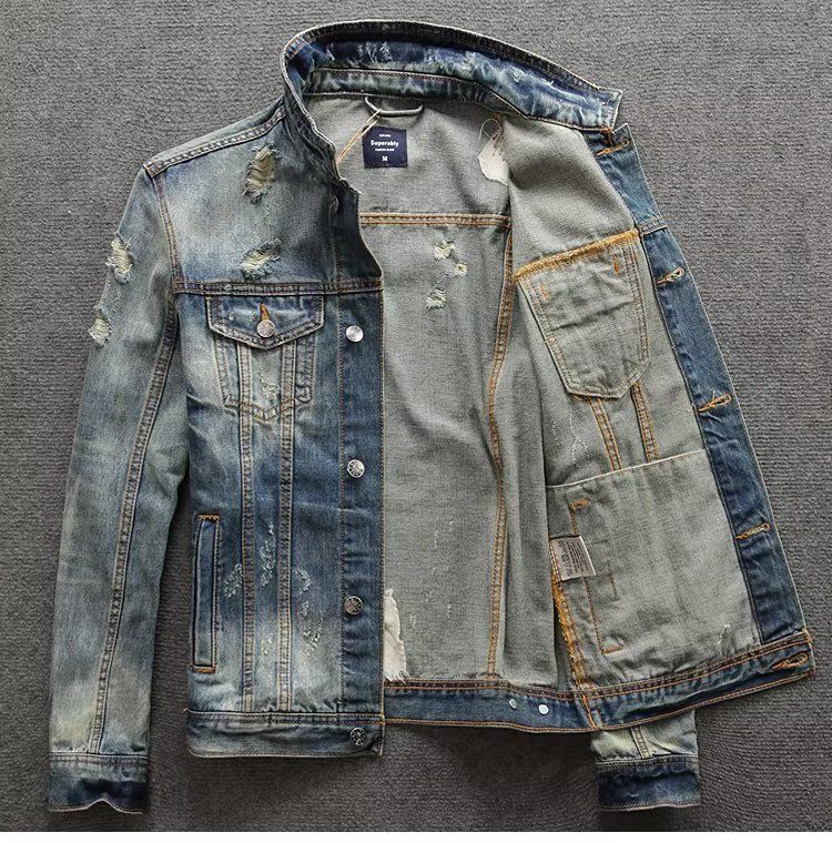 Men's Autumn And Winter Jeans Jacket Slim Handsome Boy Simple Jacket_viptrois.com