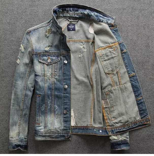 Men's Autumn And Winter Jeans Jacket Slim Handsome Boy Simple Jacket_viptrois.com