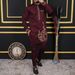 Men's Clothing Autumn New Men's Two Piece Suits Fashionable Embroidered Ethnic Style Suits_viptrois.com
