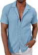 Men's Clothing Cool Shirt Casual Knitted Sweater Hollow Breathable Short Sleeved Lapel Fashionable Shirts_viptrois.com