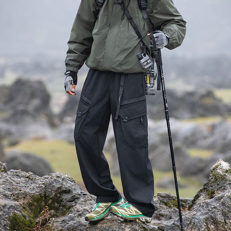Men's Clothing Trendy Outdoor Sports Straight Casual Pants Men's Three Proof Soft Shell Multi Pocket Couple Style Workwear Assault Pants_viptrois.com