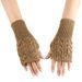 Heart-shaped Knitted Hollow Heart Design Autumn Winter Fingerless Arm Warmers Acrylic Gloves_viptrois.com