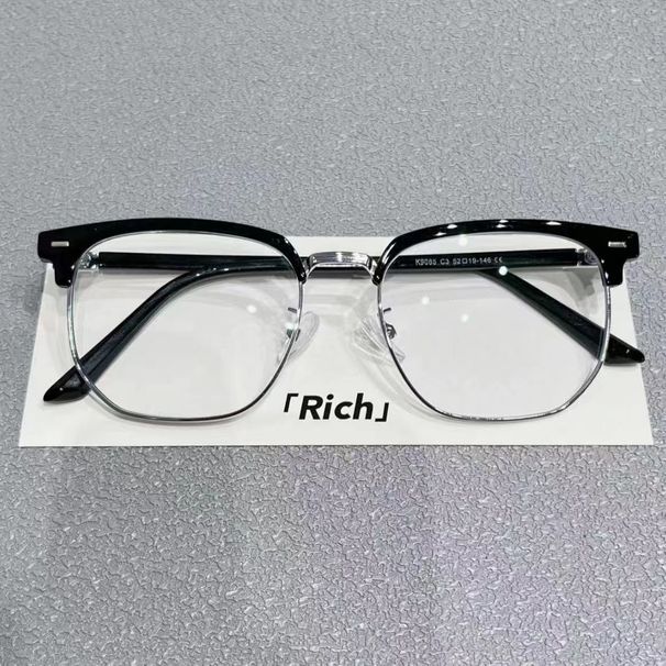 Artistic Cool Half-Frame Men, Prescription Compatible, Blue Light Blocking For Women, Elegant Tech-Savvy Men's Trendy_viptrois.com