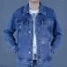 CT New Men's Denim Jacket Loose Fit Autumn Winter High-end Washed Workwear Turn-down Collar Stylish Trendy Top_viptrois.com