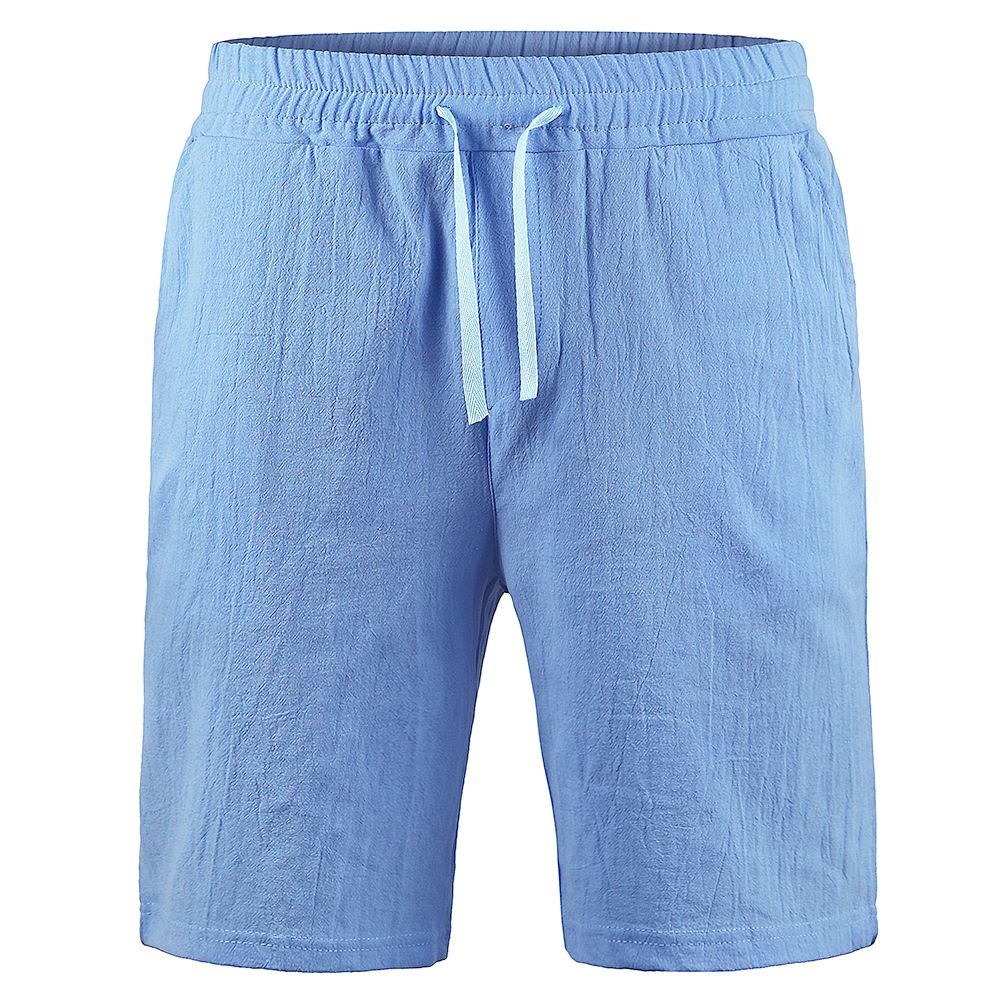 2025 New Men's Cotton Shorts Male Summer Breathable Solid Color Linen Pants Streetwear S-3XL_viptrois.com